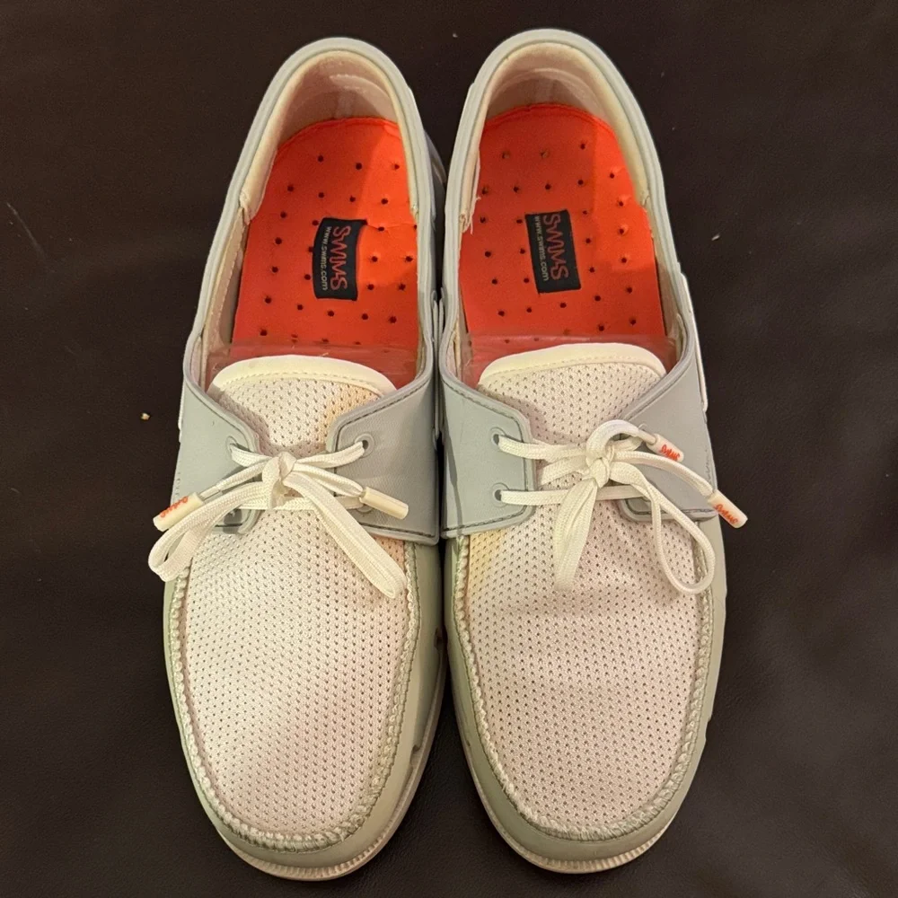 Swims Men's Boat Shoes - Light Blue and White size 9 - Picture 2 of 12